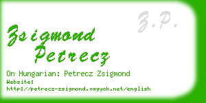 zsigmond petrecz business card